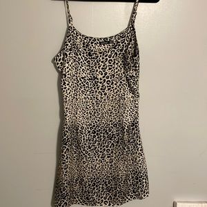 Silky leopard mini dress